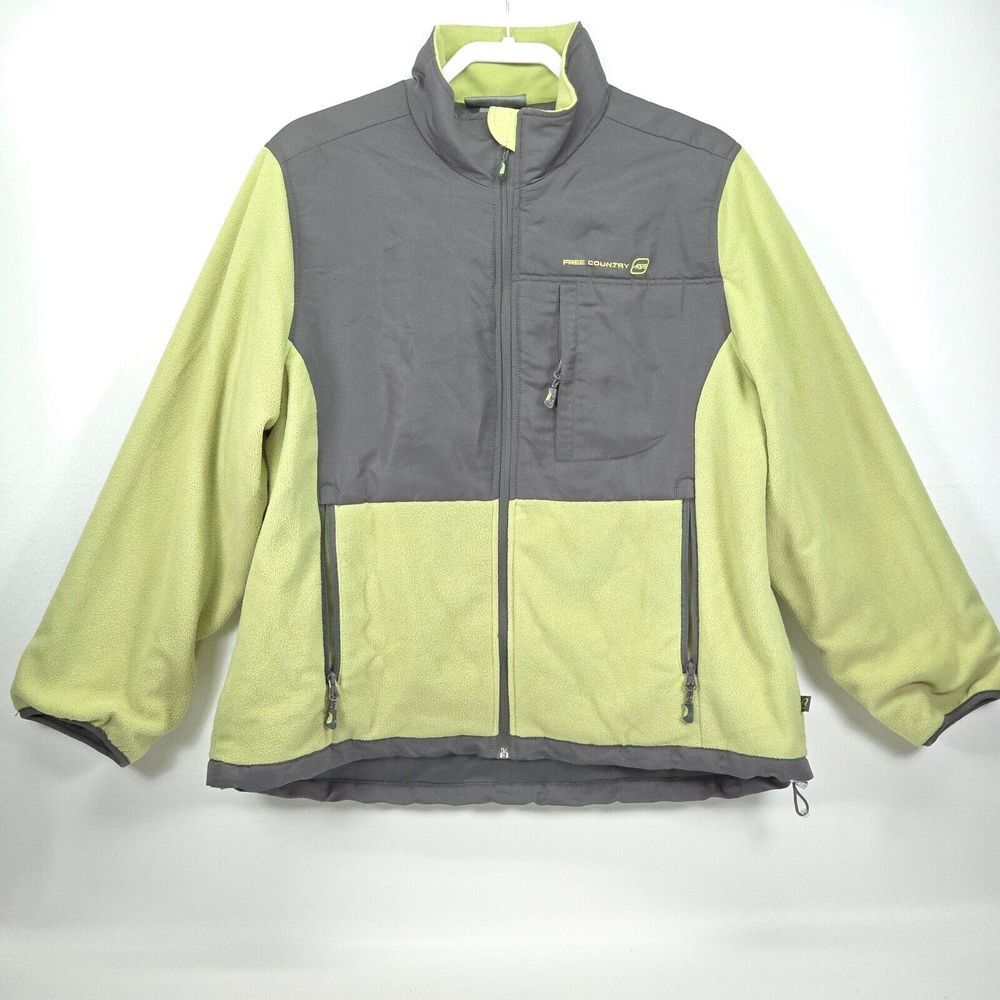 Free Country Denali Jacket Women's XXL Green Grey Soft-shell Cozycore Outdoors